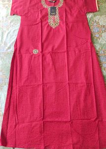Beautiful Red Embroidered Kurta