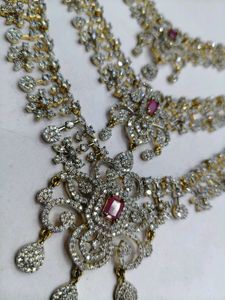 1Gm Gold Exquisite Layered Necklace with 2 jhumk
