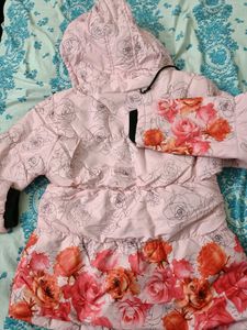 Floral Print Puffer Jacket With Detachable Cap