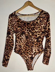 Leopard Print Bodysuit Top