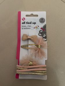 Cute Bows Clips & Bobbles Hair Accessory Set