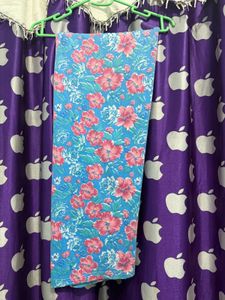 Blue Floral Print Tunic Top pant coord set