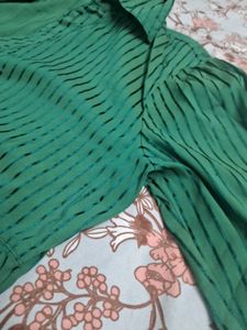 Vero moda Green Striped formal shirt Top