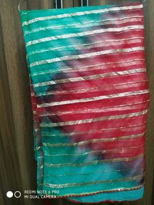 Saree with Golden Stripes