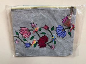 Floral hand painted pouch