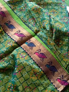 Elegant Blue "Saree" and "blouse"with Peacock Bord