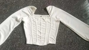 White Square Neck Corset Top