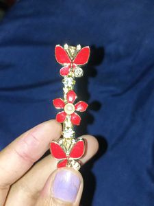 Red Butterfly & Flower hairclip