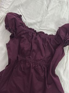 Maroon Milk maid ruched top
