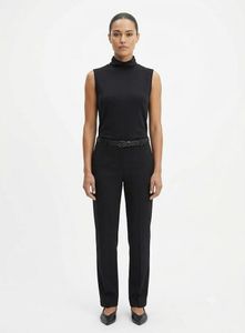 Sleek Black Mock Neck Sleeveless Top