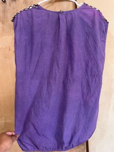 Purple Crochet Shoulder Top