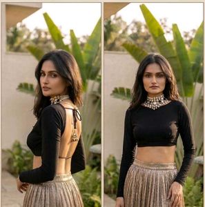 Elegant Black Crop Blouse