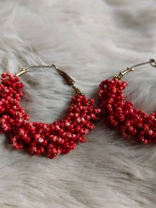 Boho Beaded Hoop Earrings