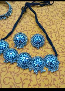 Boho Oxidized Silver Jewellery Set
