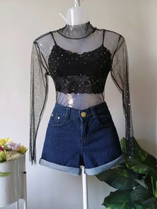 Glitter Grunge Mesh Top