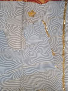 Beautiful Laheriya Saree With Blouse (Sky) (34-36