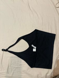 H&amp;M Black Halter Neck Crop Top (S)