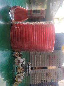 Red Bangles with Bracelet