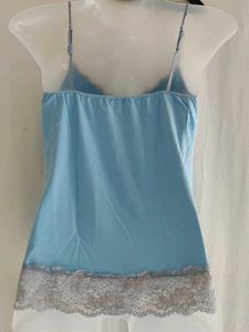 Light Blue Lace Trim Camisole