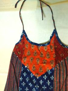 Indigo Ethenic Halter Top For Girls