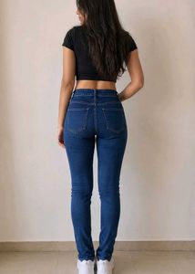 High Waisted Skinny Blue Jeans
