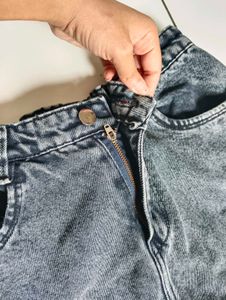 Washed Black Mom Jeans
