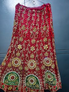 Designer Bridal Maroon Lahanga