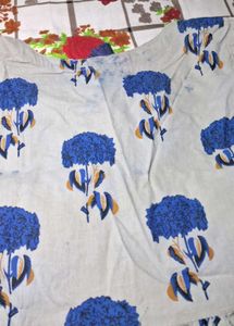 Blue Floral Print Kurta