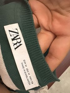 Zara Striped Long Sleeve Crop Top