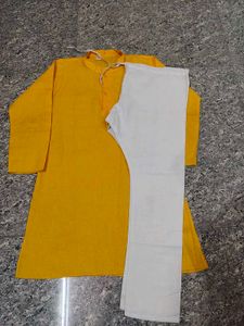 Yellow Cotton Kurta Set