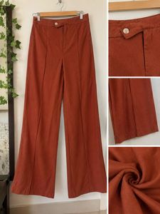 Wide Leg Pants - Burnt Orange