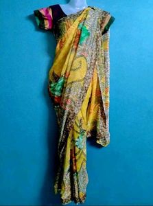 yellow colour saree