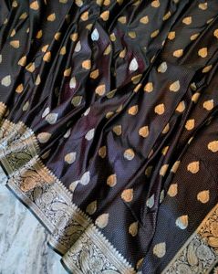 New coffee brown colour satin Silk saree with blou