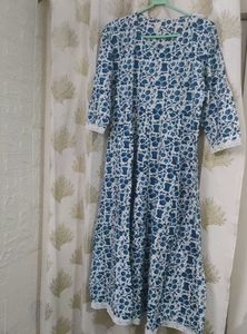 Blue Floral Print Kurta