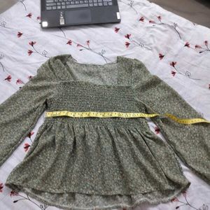 Chic Floral Smocked Square Neck Top