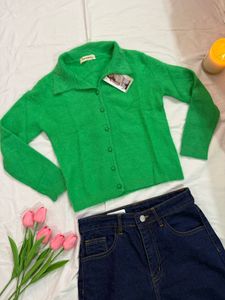 Vibrant Green Knit Sweater