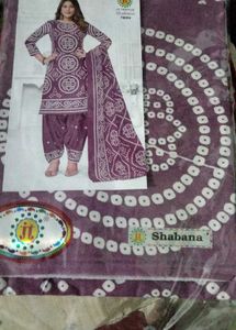 Purple Bandhani Print dupatta set