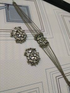 Mirror Work Necklace &amp; Earrings Set