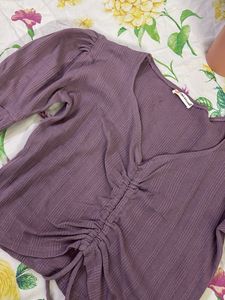 Stylish Ruched Puff Sleeve Top