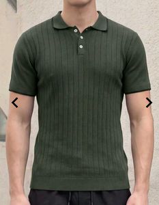 Men's Green Knit Polo Shirt