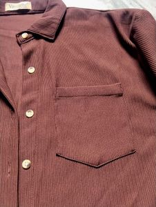 Women's Brown Corduroy Shirt | Relaxed Fit