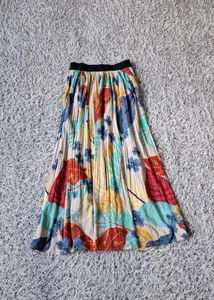 Vibrant Floral Pleated Maxi Skirt
