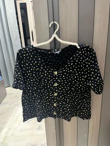 Polka Dot Button-Down Top