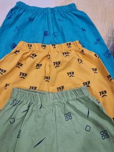 3 Colorful Printed Cotton Pants
