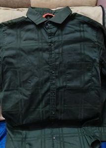 Medium Size Dark Green Stylish Checked Shirt