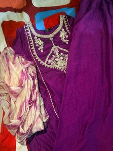 Elegant Purple Kurta Set with Dupatta