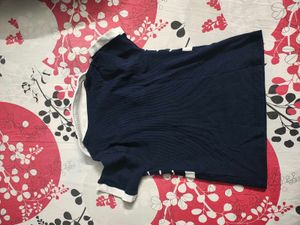 Navy &amp; White Striped Collared Top