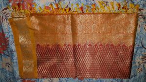 Elegant Red and Yellow Silk Saree