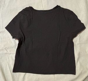 Black "Out of This World" H&amp;M Crop Top