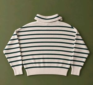 IVORY AND FOREST GREEN STRIPED COLLAR K